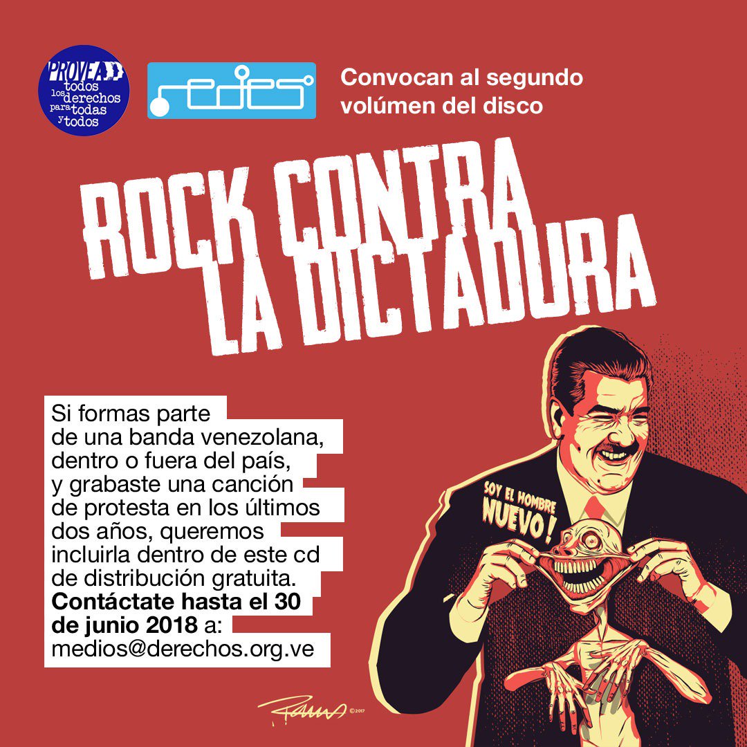 Convocatoria: Bandas a Participar en Rock Contra la Dictadura, Venezuela